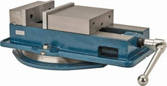 Interstate - 8" Jaw Width, 8-1/4" Jaw Opening Capacity, Horizontal Swivel Machine Vise - Manual Operation, 1 Station, 21-3/4" Long x 5-5/16" High x 2" Deep, 2" Jaw Height - Industrial Tool & Supply