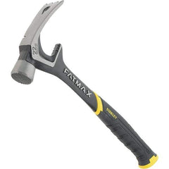 Stanley - 22 oz Head, Straight Rip Claw Hammer - 15.98" OAL, Steel Head, 1.34" Face Diam, Milled Face, Steel Handle with Grip - Industrial Tool & Supply