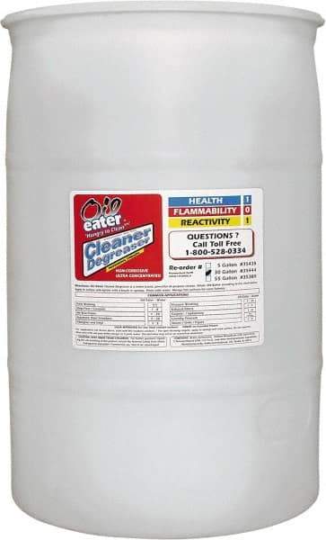 Oil Eater - 2-Butoxyethanol Multipurpose Cleaner/Degreaser - 30 Gal Drum - Industrial Tool & Supply