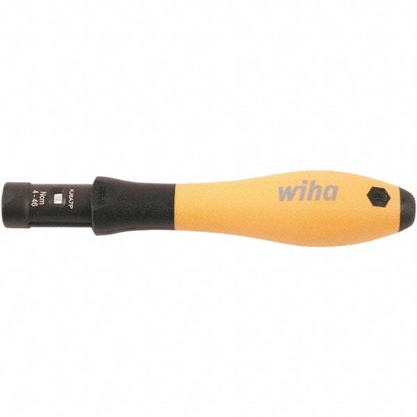 Wiha - 1 Piece, 0.04 to 0.46 N/m, Adjustable Torque Limiting Screwdriver - 4" OAL, 1/4" Drive - Industrial Tool & Supply