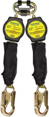 PRO-SAFE - 6' Long, 310 Lb Capacity, 2 Leg Locking Swivel Snap Hook Harness Fall Limiter - Polyethylene & Polyester, Self-Locking Carabiner Anchorage Connection - Industrial Tool & Supply