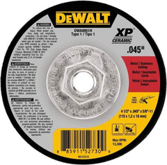 DeWALT - 4-1/2" Ceramic Cutoff Wheel - 0.045" Thick, 5/8-11 Arbor, 13,300 Max RPM, Use with Angle Grinders - Industrial Tool & Supply