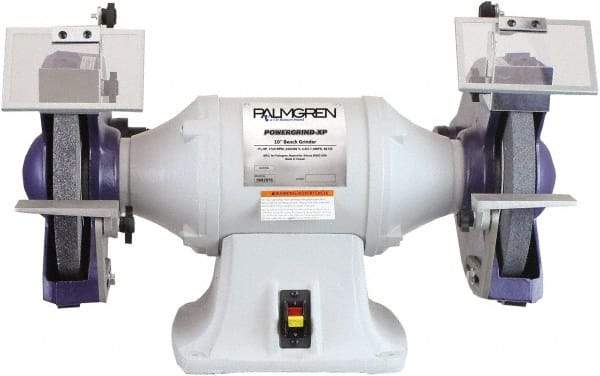 Palmgren - 10" Wheel Diam x 1" Wheel Width, 1-1/2 hp Grinder - 1" Arbor Hole Diam, 1 Phase, 1,725 Max RPM, 115/230 Volts - Industrial Tool & Supply