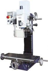 Palmgren - 7" Table Width x 19-11/16" Table Length, Electronic Variable Speed Control, 1 Phase Knee Milling Machine - 2MT Spindle Taper, 1-1/4 hp - Industrial Tool & Supply