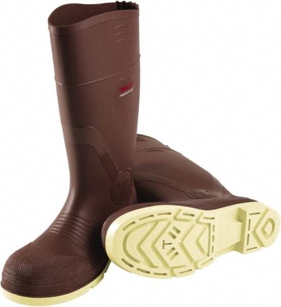 Tingley - Unisex Size 13 Medium Width Plain Knee Boot - Brown, PVC Upper, PVC Outsole, 15" High, Pull-On - Industrial Tool & Supply