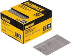 DeWALT - 16 Gauge 1-3/4" Long Finishing Nails for Power Nailers - Steel, Bright Finish, Smooth Shank, Angled Stick Collation, Round Head, Chisel Point - Industrial Tool & Supply