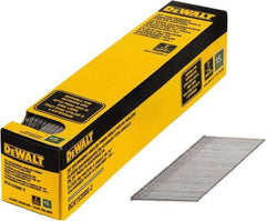 DeWALT - 15 Gauge 2" Long Finishing Nails for Power Nailers - Steel, Galvanized Finish, Smooth Shank, Angled Stick Collation, Round Head, Chisel Point - Industrial Tool & Supply