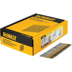 DeWALT - 11 Gauge 3" Long Framing Nails for Power Nailers - Steel, Galvanized Finish, Ring Shank, Angled Stick Collation, Round Head - Industrial Tool & Supply