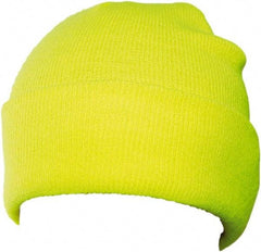 Tingley - Size Universal, High Visibility Slip-On Knit Hat - Green & Yellow Solid Pattern, Polyester - Industrial Tool & Supply