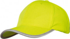 Tingley - Size Universal, High Visibility Slip-On Baseball Cap - Green & Yellow Solid Pattern with Reflective Trim, Polyester - Industrial Tool & Supply