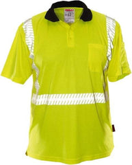 Tingley - Size L, Lime, High Visibility, Short Sleeve Polo Shirt - 44 to 48" Chest, 1 Pocket, Polyester - Industrial Tool & Supply