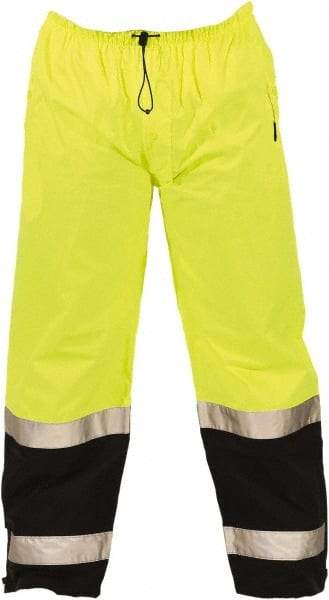 Tingley - Size XL Polyurethane on 75 Denier Ripstop Polyester High-Visibility Pants - Snap Closure, No Pockets, 44" to 46" Waist, 31" Inseam, Yellow/Green, ANSI 107-2015 Class E - Industrial Tool & Supply