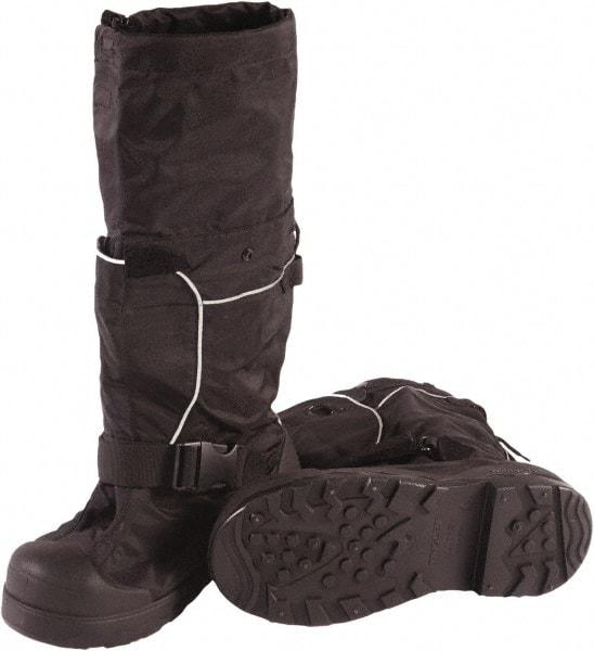 Tingley - Men's XL (Women's 2XL) Traction Overboots - 20" High, Plain Toe, Cleated & Studded Sole, Rubber Upper, Black, 100% Liquid Proof, Reflective & 6\x94 Roll-A-Way Gaiter - Industrial Tool & Supply
