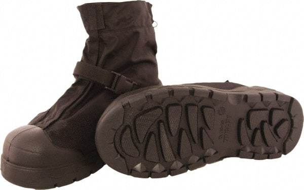 Tingley - Men's S (Women's M) Cold Resistant Overboots - 11" High, Plain Toe, Cleated Sole, Rubber Upper, Black, 100% Liquid Proof - Industrial Tool & Supply