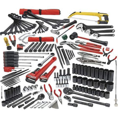 Proto - 172 Piece 1/4, 3/8 & 1/2" Drive Mechanic's Tool Set - Comes in Roller Cabinet - Industrial Tool & Supply