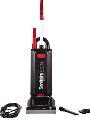Sanitaire - Single Motor Quiet & Upright Vacuum Cleaner - 12" Cleaning Width, 10" Amps, Ergonomic Handle, Black - Industrial Tool & Supply