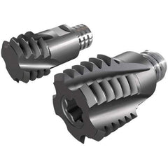 Iscar - MT-ISO-MM Grade IC908 Carbide Thread Milling Tip Insert - TiAlN Finish, 3 Flutes, 16mm Cutting Diam, 12mm Depth of Cut, 19mm Extension - Industrial Tool & Supply