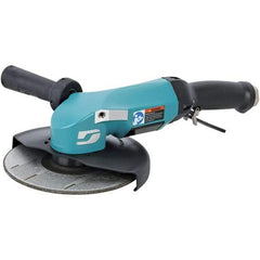 Dynabrade - 7" Wheel Diam, 8,500 RPM, Pneumatic Angle & Disc Grinder - 5/8-11 Spindle, 115 CFM, Adjustable Exhaust - Industrial Tool & Supply