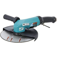 Dynabrade - 9" Wheel Diam, 6,500 RPM, Pneumatic Angle & Disc Grinder - 5/8-11 Spindle, 115 CFM, Adjustable Exhaust - Industrial Tool & Supply