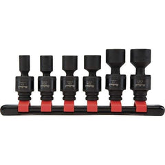 Blackhawk by Proto - 6 Piece 1/4" Drive Impact Socket Set - 6 Points, 1/4" to 9/16" Range, Inch Measurement Standard - Industrial Tool & Supply