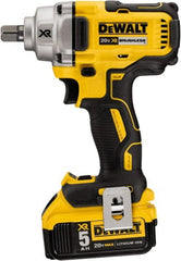 DeWALT - 1/2" Drive 20 Volt Mid-Handle Cordless Impact Wrench & Ratchet - Industrial Tool & Supply