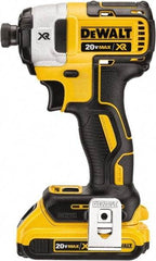 DeWALT - 20 Volt, 1/4" Drive, 152 Ft/Lb Torque, Cordless Impact Driver - Mid-Handle, 2800 RPM, 1 Lithium-Ion Battery Included - Industrial Tool & Supply