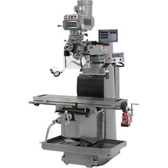 Jet - 54" Table Width x 12" Table Length, Variable Speed Pulley Control, 3 Phase Knee Milling Machine - R8 Spindle Taper, 5 hp - Industrial Tool & Supply