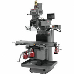 Jet - 54" Table Width x 12" Table Length, Variable Speed Pulley Control, 3 Phase Knee Milling Machine - NST40 Spindle Taper, 5 hp - Industrial Tool & Supply