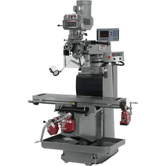 Jet - 54" Table Width x 12" Table Length, Variable Speed Pulley Control, 3 Phase Knee Milling Machine - R8 Spindle Taper, 5 hp - Industrial Tool & Supply