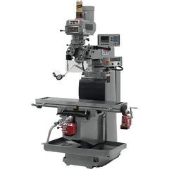Jet - 54" Table Width x 12" Table Length, Variable Speed Pulley Control, 3 Phase Knee Milling Machine - R8 Spindle Taper, 5 hp - Industrial Tool & Supply