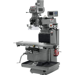 Jet - 54" Table Width x 12" Table Length, Variable Speed Pulley Control, 3 Phase Knee Milling Machine - NST40 Spindle Taper, 5 hp - Industrial Tool & Supply