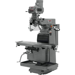 Jet - 54" Table Width x 12" Table Length, Electronic Variable Speed Control, 3 Phase Knee Milling Machine - NST40 Spindle Taper, 5 hp - Industrial Tool & Supply