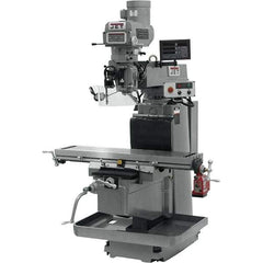 Jet - 54" Table Width x 12" Table Length, Electronic Variable Speed Control, 3 Phase Knee Milling Machine - NST40 Spindle Taper, 5 hp - Industrial Tool & Supply