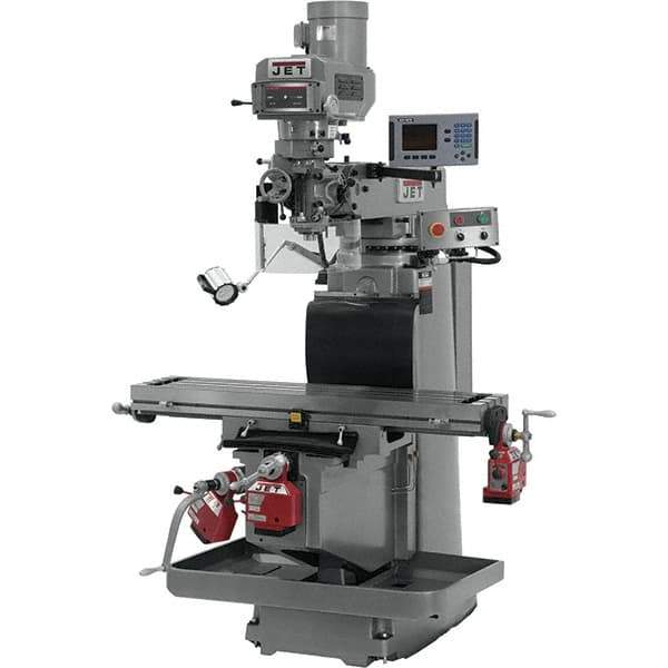Jet - 54" Table Width x 12" Table Length, Electronic Variable Speed Control, 3 Phase Knee Milling Machine - R8 Spindle Taper, 5 hp - Industrial Tool & Supply