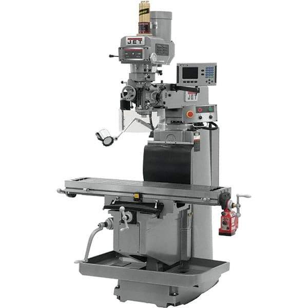 Jet - 54" Table Width x 12" Table Length, Electronic Variable Speed Control, 3 Phase Knee Milling Machine - R8 Spindle Taper, 5 hp - Industrial Tool & Supply