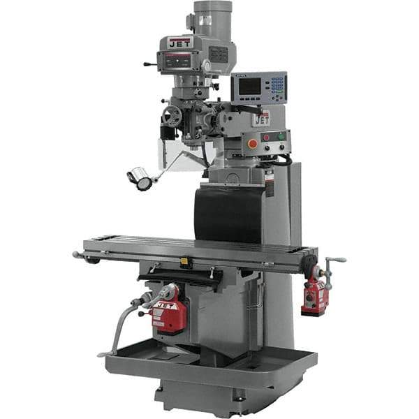 Jet - 54" Table Width x 12" Table Length, Electronic Variable Speed Control, 3 Phase Knee Milling Machine - R8 Spindle Taper, 5 hp - Industrial Tool & Supply