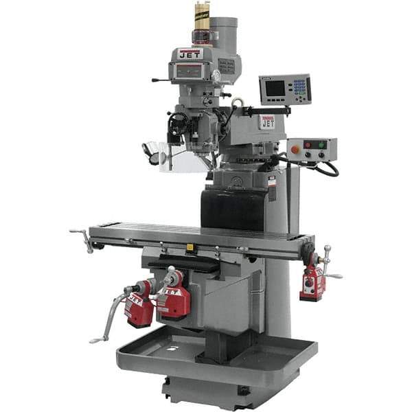 Jet - 54" Table Width x 12" Table Length, Electronic Variable Speed Control, 3 Phase Knee Milling Machine - NST40 Spindle Taper, 5 hp - Industrial Tool & Supply