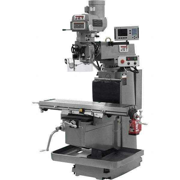Jet - 54" Table Width x 12" Table Length, Electronic Variable Speed Control, 3 Phase Knee Milling Machine - NST40 Spindle Taper, 5 hp - Industrial Tool & Supply