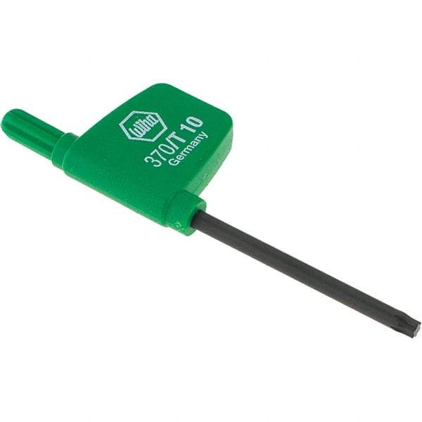 Wiha - T10 Torx Key - Flag-Style, 40mm Length Under Head, 2.9" OAL - Industrial Tool & Supply