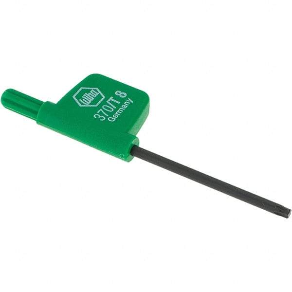 Wiha - T8 Torx Key - Flag-Style, 40mm Length Under Head, 2.8" OAL - Industrial Tool & Supply