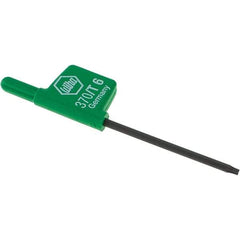 Wiha - T6 Torx Key - Flag-Style, 35mm Length Under Head, 2.6" OAL - Industrial Tool & Supply
