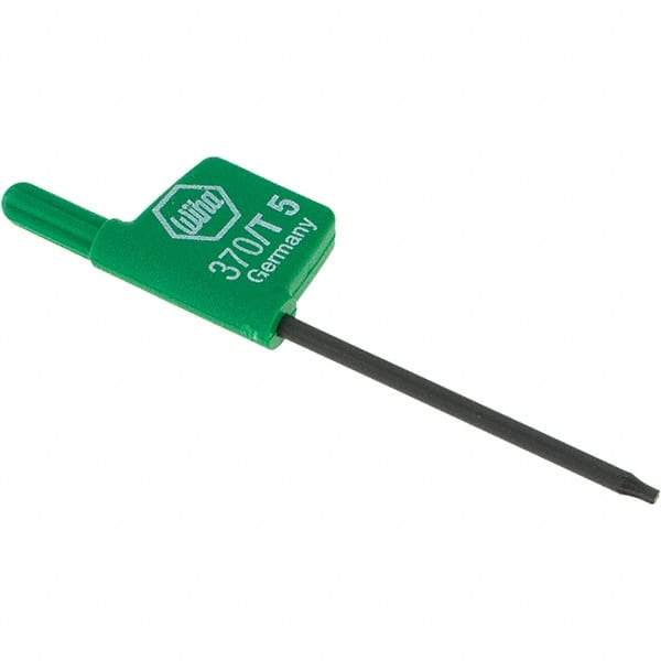 Wiha - T5 Torx Key - Flag-Style, 35mm Length Under Head, 2.6" OAL - Industrial Tool & Supply