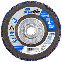 Norton - 4-1/2" 36 Grit 5/8-11 Center Hole Type 29 Zirconia Alumina Flap Disc - Industrial Tool & Supply