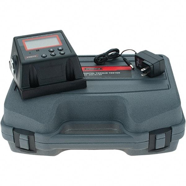 Proto - 25 to 250 In/Lb, Electronic Torque Tester - Accurate to ± 1% CW and ± 3% CCW Digit Accuracy, 5-5/8" OAL, 3/8" Drive - Industrial Tool & Supply