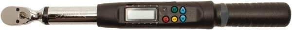 Proto - 3/8" Drive Electronic Torque Wrench - 5 Ft/Lb to 99 Ft/Lb Torque, 0.1 Ft/Lb Graduation, Ratchet Head - Industrial Tool & Supply