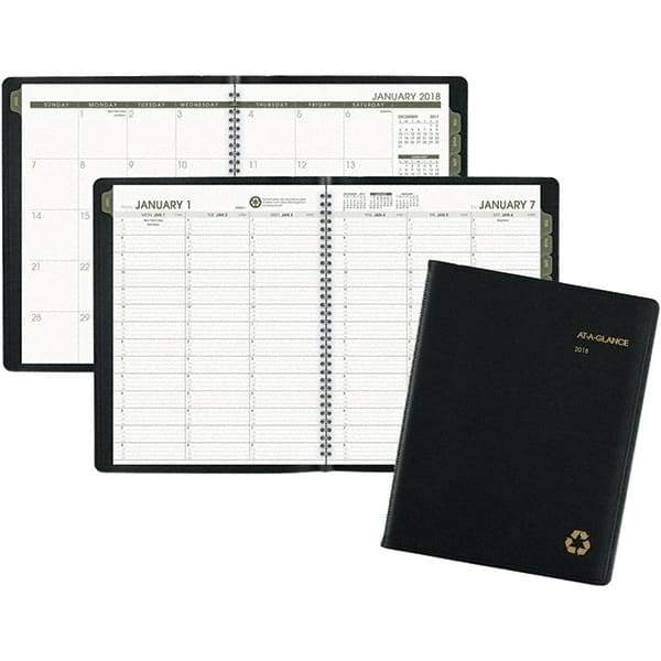 AT-A-GLANCE - 128 Sheet, 8-1/4 x 10-7/8", Weekly/Monthly Appointment Book - Black - Industrial Tool & Supply