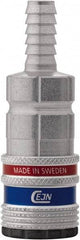 CEJN - Hose Barb ARO Pneumatic Hose Safety Coupler - Steel Zinc Plated, 1/4" Body Diam, 1/4" Hose ID - Industrial Tool & Supply