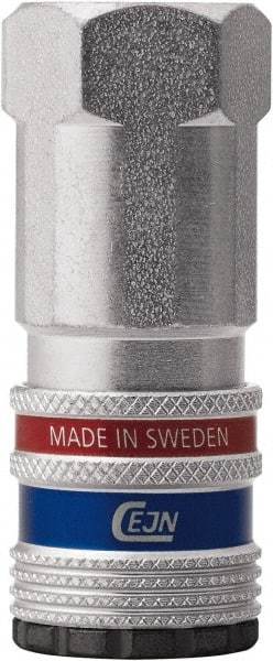 CEJN - 1/4 Female NPT ARO Pneumatic Hose Safety Coupler - Steel/Brass, 1/4" Body Diam - Industrial Tool & Supply
