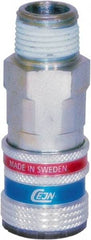 CEJN - 1/2 Male NPT ARO Pneumatic Hose Safety Coupler - Steel/Brass, 1/4" Body Diam - Industrial Tool & Supply