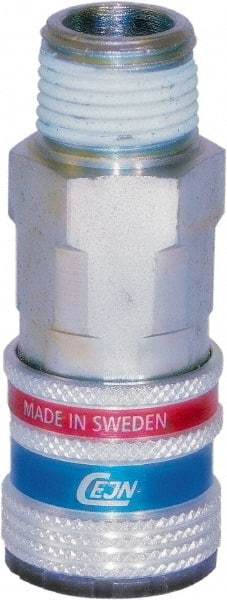 CEJN - 3/8 Male NPT ARO Pneumatic Hose Safety Coupler - Steel/Brass, 1/4" Body Diam - Industrial Tool & Supply